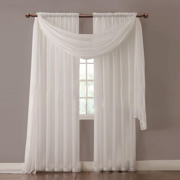 multicolor pure color tulle door window curtain drape panel sheer scarf valances micro-transparent light-weight gauze decor & drapes